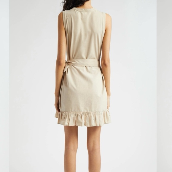 Cinq à Sept Mahlia Tie Belt Dress in Khaki Size XL - Picture 2 of 12